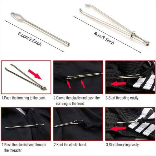 Drawstring Threader Replacement Set Sewing Quick Turn Fabric Threader Tools for Fabric DIY Knitting Accessories Handmade 2