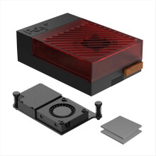 Til Raspberry Pi 5 kabinet med aktiv køler, forbedret beskyttelsesdesign, nem montering, rød