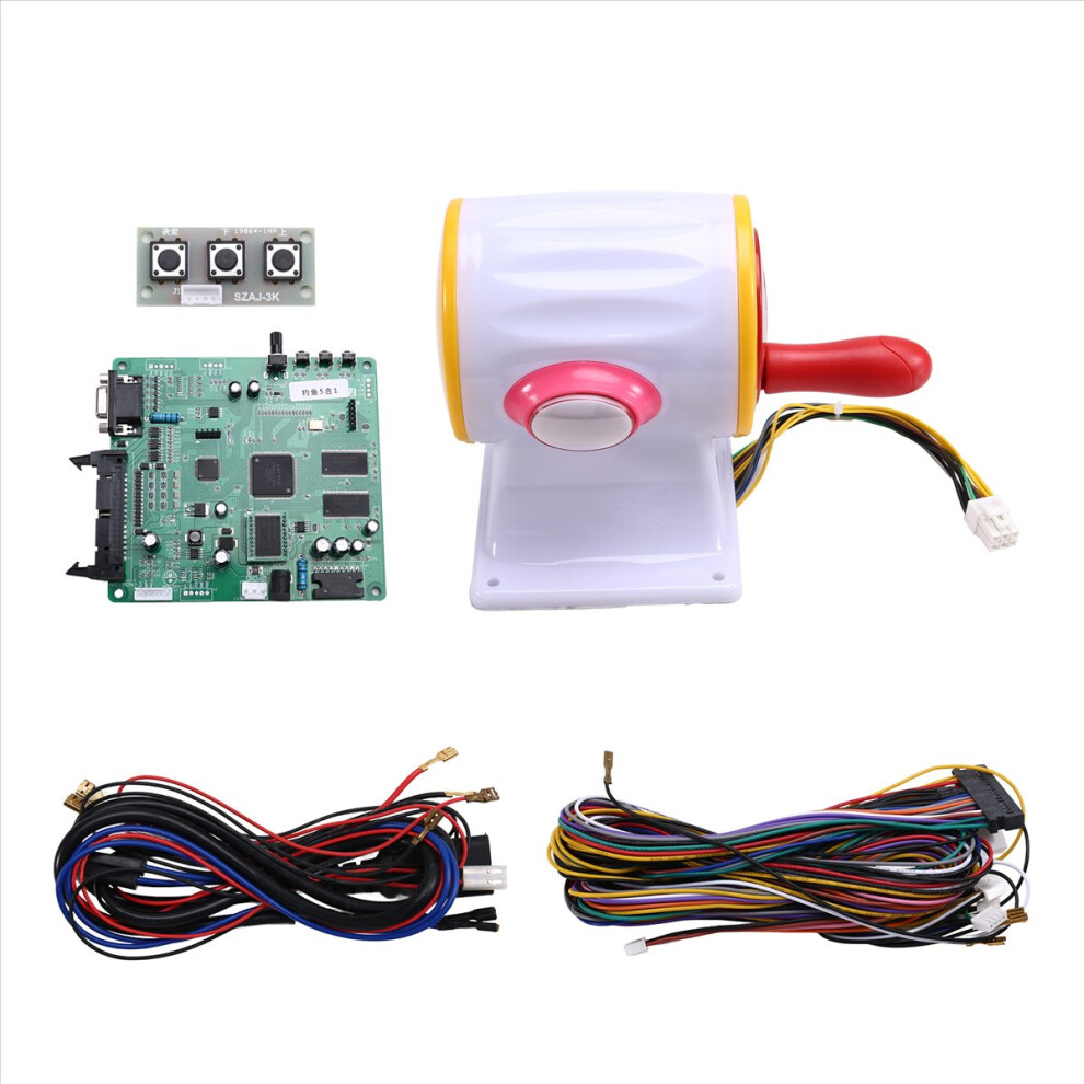 5 In 1 Game Board With Joystick Hand Cranked Handle For Arcade Video Fishing Catch Hunt Game Machine 4853544017838