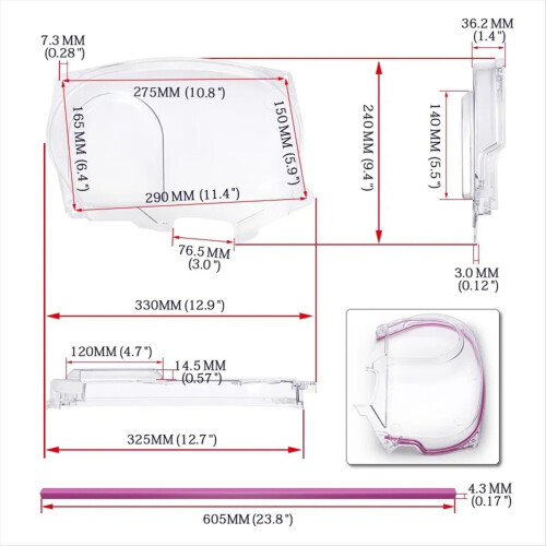 Cache-courroie de distribution transparent pour Evolution 9 IX Mivec 4G63 2
