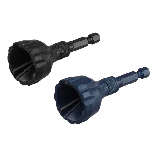 2Pcs Deburring External Chamfer Tool 1/8in-3/4in(3mm-20mm), Deburring Chamfering Drill Bit(Black+Blue) 1