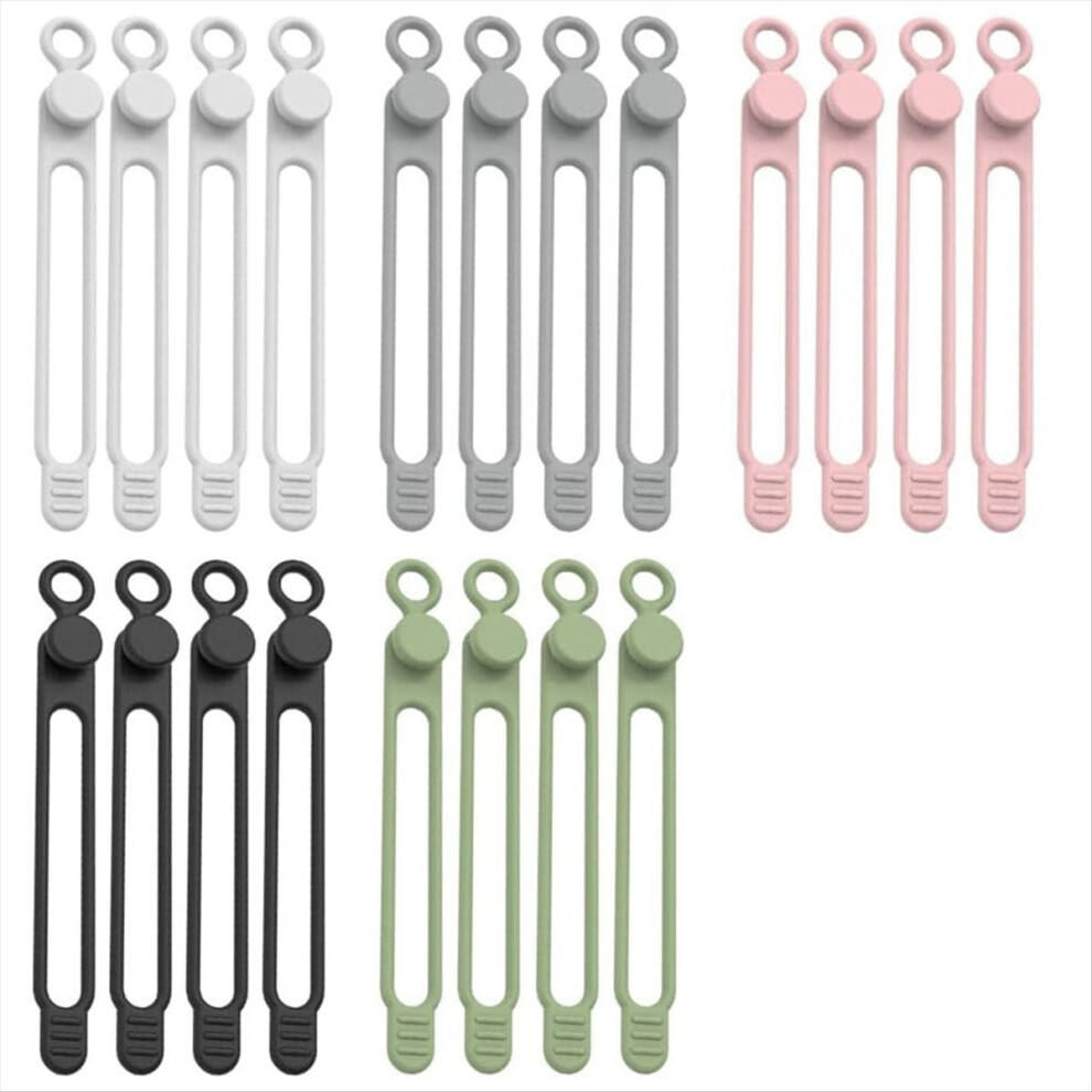 Data Cable Organizer, Upgrade Silicone Cable Ties Reusable Cable Management Organizer, Elastic Cord Organizer 4853544091487