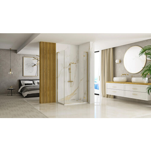 Καμπίνα Ντους Rea Hugo 100x80 Brushed Gold 2