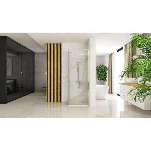 Καμπίνα Ντους Rea Hugo 90x90 Brushed Gold 2