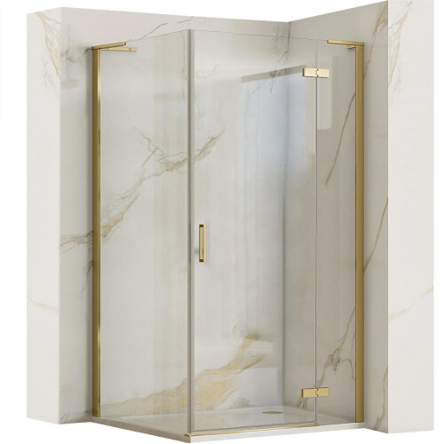 Καμπίνα Ντους Rea Hugo 100x90 Brushed Gold