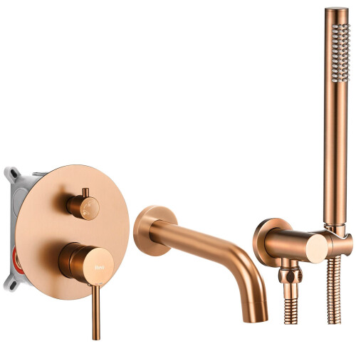 Κρυφή Βρύση Μπανιέρας Rea Lungo, Brush Copper + Box
