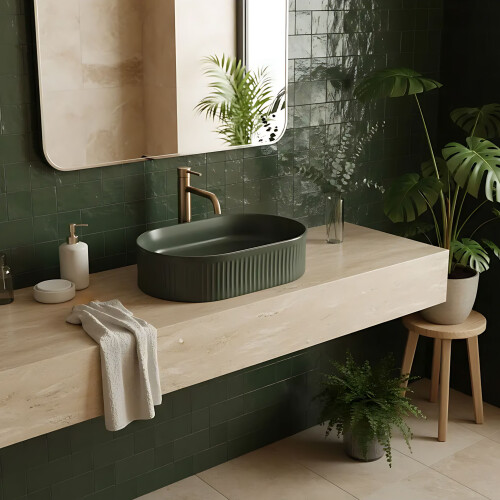 Lavabo Da Appoggio Rea Vanda Olive Matt 2