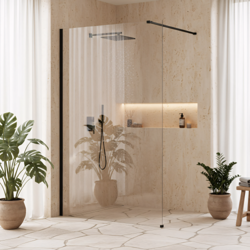 Παραβάν Ντους Rea Flexi Transparent / Black 120