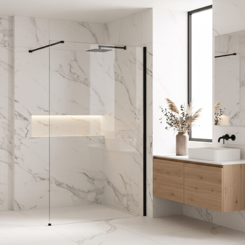 Παραβάν Ντους Rea Flexi Transparent / Black 120 2