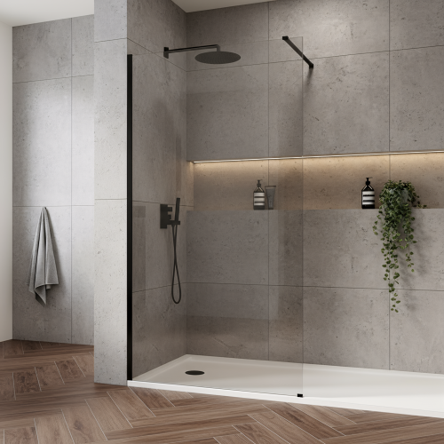 Παραβάν Ντους Rea Flexi Transparent / Black 100 2