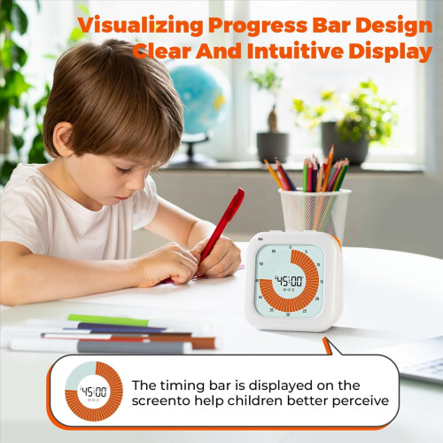 Visual Timer for Kids, 60 Minute Digital Kids Timer Classroom Timer with 3 Alarm Modes, Time Management Tool 2