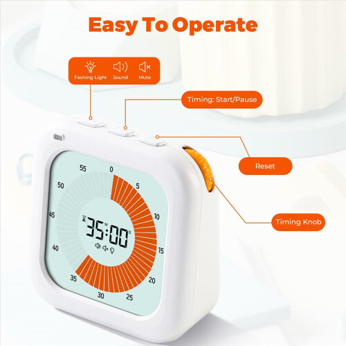 Visual Timer for Kids, 60 Minute Digital Kids Timer Classroom Timer with 3 Alarm Modes, Time Management Tool 1