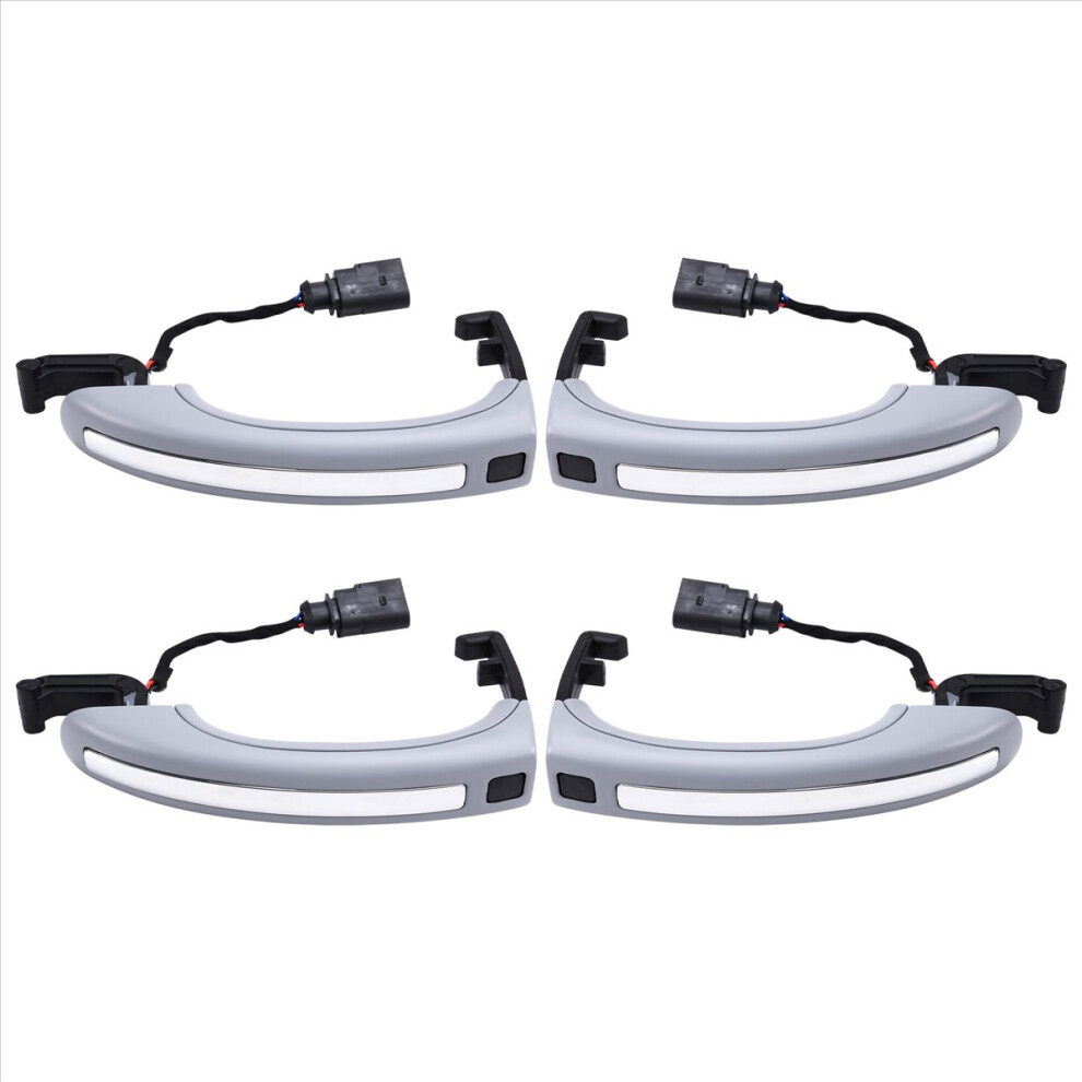 4Pcs Car Sensor Exterior Door Handle For (4Lb)3.0T/3.6 Fsi/4.2T/6.0T 2006-2015 +Chrome 4L0837207a 4L0837207b Grey 4853544005927