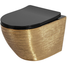 Hangende Toilet Rea Carlo Mini Tornado Black Brush Gold