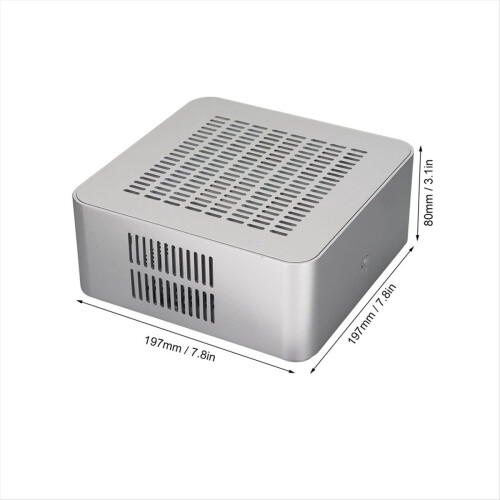 Aluminum Chassis Small Desktop Computer Case PSU HTPC Mini-ITX PC Case 2 USB 3.0 Ports 2