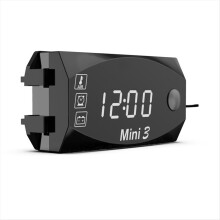 LCD-display voltmeter, waterdicht IP67, digitale tijdklok voor motorfiets, scooter, auto, boot, thermometer, wit licht