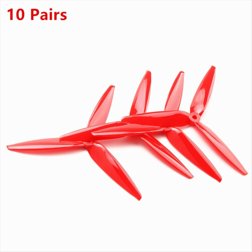 10 ζεύγη προπέλας 7 ιντσών 7X4X3 3 λεπίδων CCW+CW PC για 7 ιντσών 8 ιντσών FPV RC Drone Κόκκινο 1