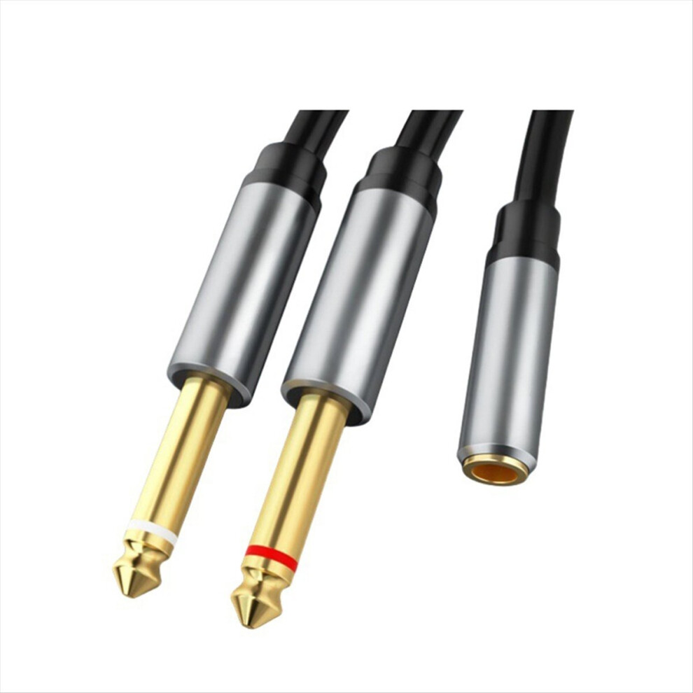 3.5Mm To Dual 6.5Mm Cable Adapter Male Mono 6.5 Jack To Stereo 3.5 Audio Cord For Mixer Amplifier Dvd 6.35Mm Adapter A 4853544017272