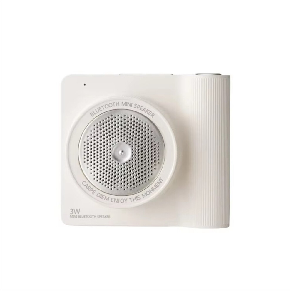 Multifunctional Wireless Bluetooth Speaker Small Cell Phone Selfie Camera Bt5.4 Camera Shape For Outdoor Elegant White 4853544097687