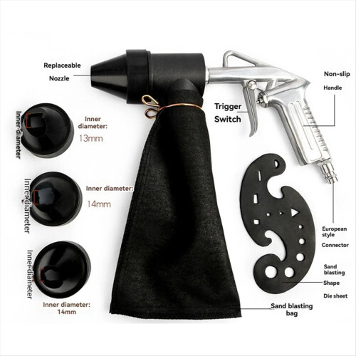 Pneumatic Sandblasting Tool Kit Sand Blasting Machine Set Versatile Sandblaster Handheld Polishing Machine Rust Remover 2