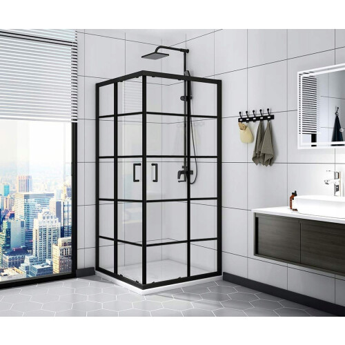 Calani Black Delta 90x90 Douchewand 1