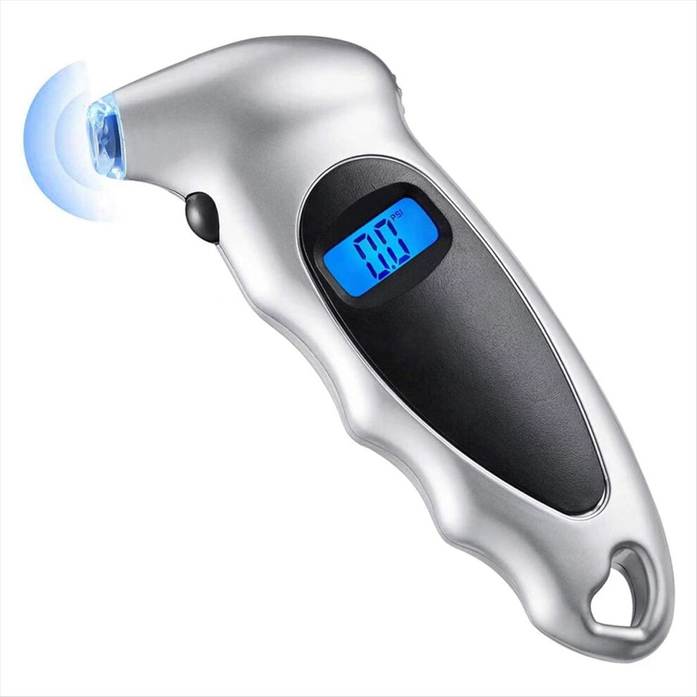 Digital Car Tire Tyre Air Pressure Gauge Meter Lcd Display Manometer Barometers Tester For Car Truck Motorcycle Silver 4853544014721