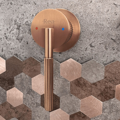 Μπαταρία Επιτοίχια Rea Argon Brush Copper + Box 2