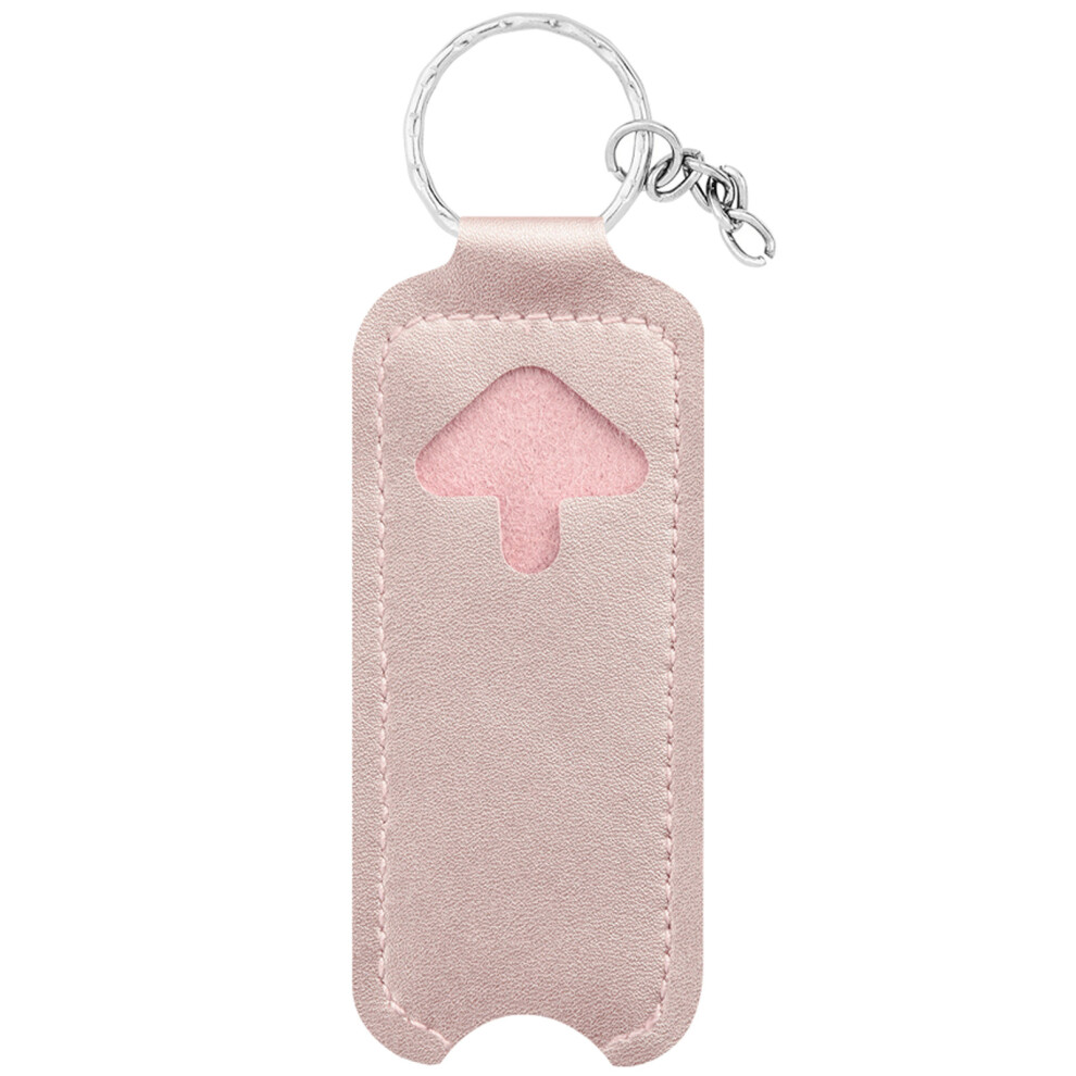 Pink Lipstick Lip Gloss Bag Keychain Holder Pu Leather