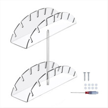 Organizador de bonés de beisebol em acrílico de duas camadas para exibição de bonés. Ideal para casa.