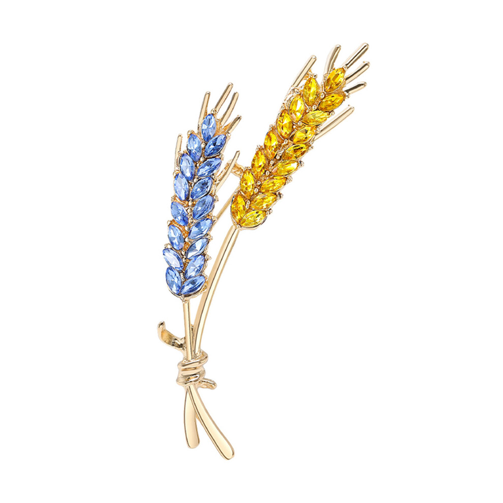 Trendy Women's Jewelry Brooch with Threaded Fringe Wheat-1