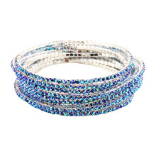 Elegante armband met strasssteentjes, elastische-Blauw