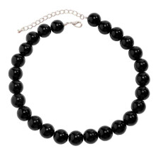 (Black)Eye Catching Acrylic Beaded Necklace Unique Style Neck Jewelry Fashion Accessories Short Necklace for Any Occasions Red