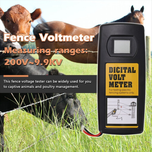Testador de Cerca Digital 9.9KV para Casa, Jardim, Cavalos e Gado com Voltímetro e Visor LCD com Retroiluminação. 1