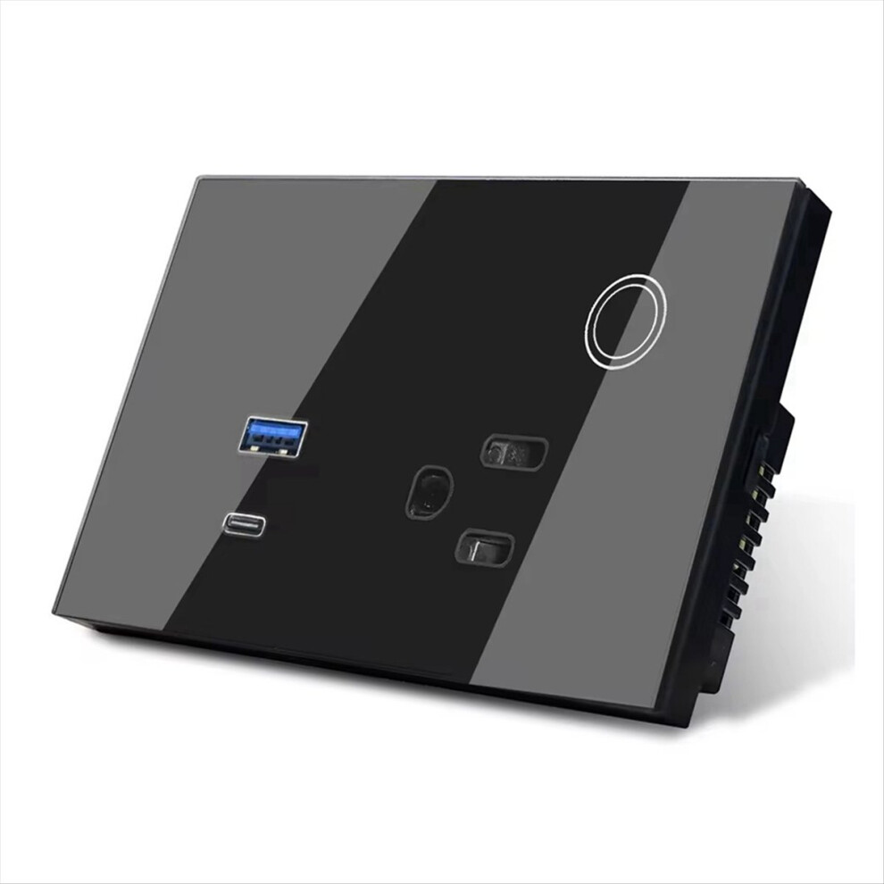 Wifi Smart Tuya 15A Wall Socket Usb Type-C Plug Outlet Power For For Home Smart Life Black Eu Plug 4853544037089
