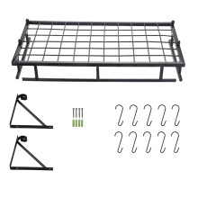 Porta pentole antiruggine, organizer in metallo da appendere con 10 ganci, robusto scaffale in ferro per cucina, bagno, balcone, perfetto per