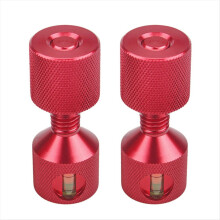 Conjunto de dois pinos de alinhamento de flange de 1-1/8 polegadas em alumínio 6061 com nível, vermelho.