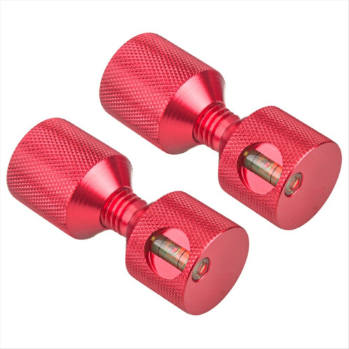 Conjunto de dois pinos de alinhamento de flange de 1-1/8 polegadas em alumínio 6061 com nível, vermelho. 2