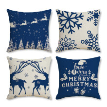 Linen Fabric Christmas Decorations, Canvas Cloth Fabric Eco-Friendly 18x18 Inches Set of 4, Velvet Christmas Pillow Covers for Cozy Gatherings
