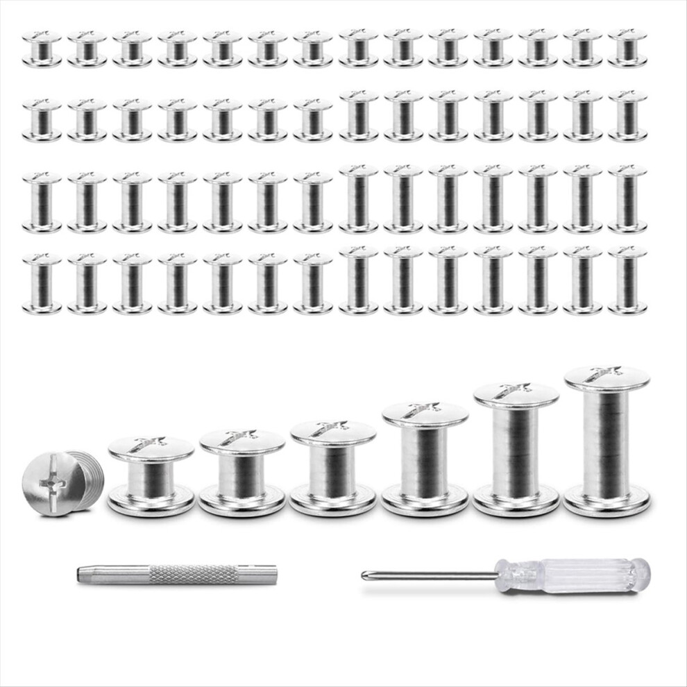 120 Sets Leather Rivet Binding Screws Hardware Fasteners For Belts, Wallets, Bags, Collars C 4853544037317