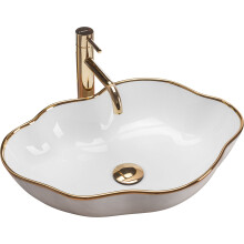 Vasque À Poser Rea Pearl Gold Edge