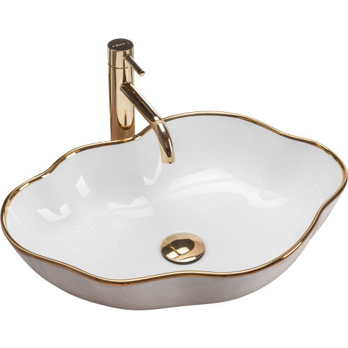 Vasque À Poser Rea Pearl Gold Edge