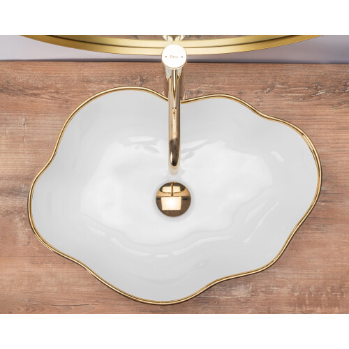 Vasque À Poser Rea Pearl Gold Edge 1