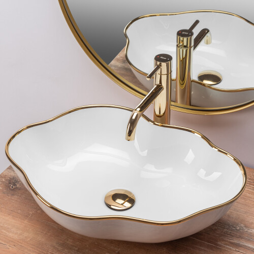 Vasque À Poser Rea Pearl Gold Edge 2