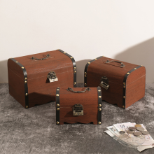 Retro Style Case with Vintage Look, Storage Case for Organizing Small Items, Case with Lock for Secure Keeping, Non-Toxic Durable Wooden Box, Ideal fo