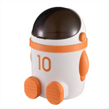 Astronaut-Themed Trash Can with Lid, Large Capacity, Ideal for Living Room & Bedroom - Stylish Home Decor Orange
