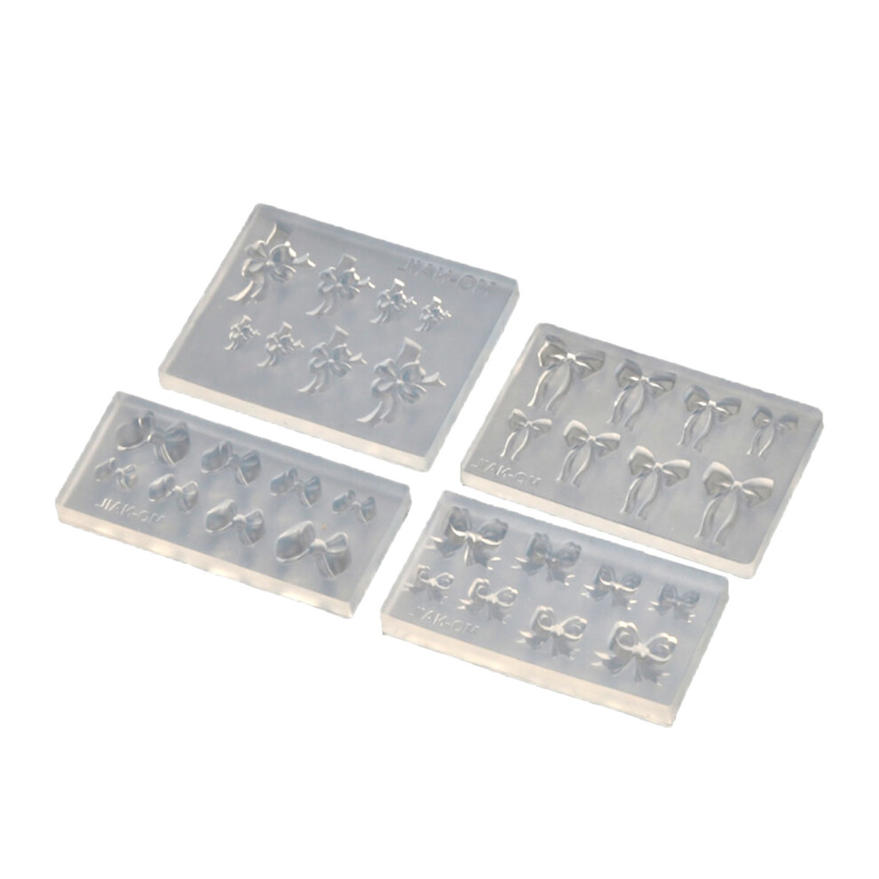 4pcs 3D Nail Art Mould Bowknot Nail Stencils Nail Mold for Nail