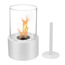 (White) Tabletop Fire Pit Easy to Use Maintain Elegant Dining Table Centerpiece