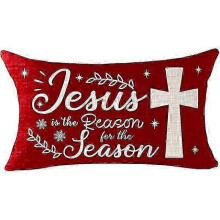 (shape17)Christmas Pillow Covers Merry Christmas Throw Pillow Decorative Christmas Red