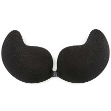 (E,Black)Invisible Bra Backless Strapless Bra Reusable Sticky Deep Plunge Silicone Push Up No Show Adhesive Bras For Women Tw