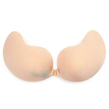 (A,Skin Color)Invisible Bra Backless Strapless Bra Reusable Sticky Deep Plunge Silicone Push Up No Show Adhesive Bras For Women Tw